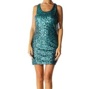 Alice & Olivia Sequin Turquoise Dress Size Medium NWT